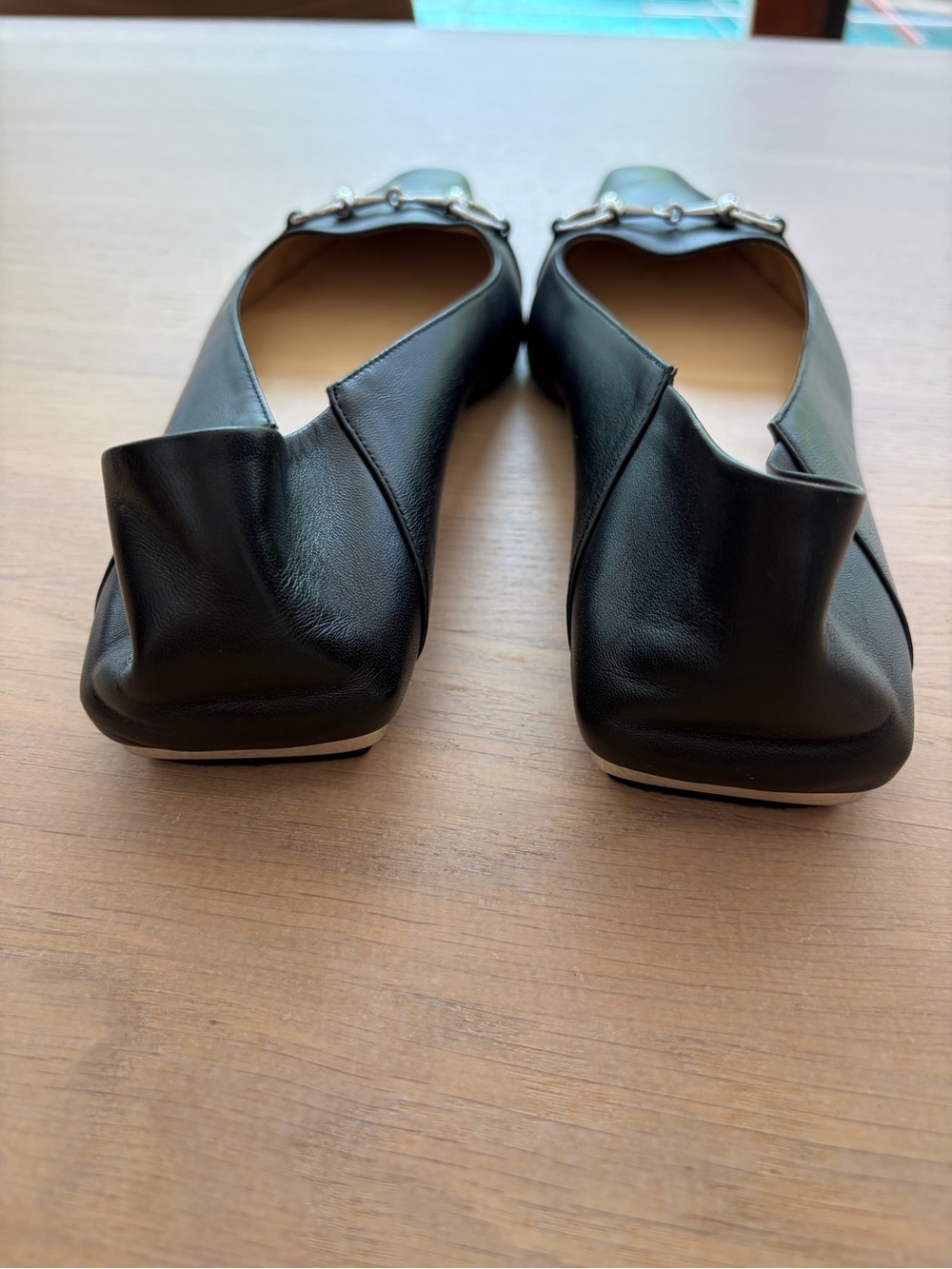 Gucci Vittoria Black Leather Horsebit Pointed ballet Flats 40 shoes - Picture 4 of 7